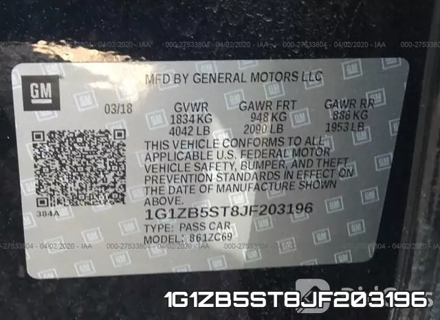 1G1ZB5ST8JF203196 фото 10