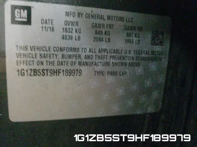 1G1ZB5ST9HF189979 фото 2