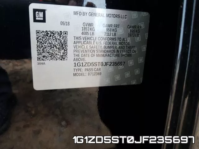 1G1ZD5ST0JF235697 фото 2