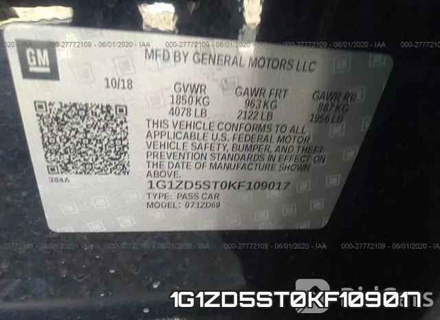 1G1ZD5ST0KF109017 фото 10