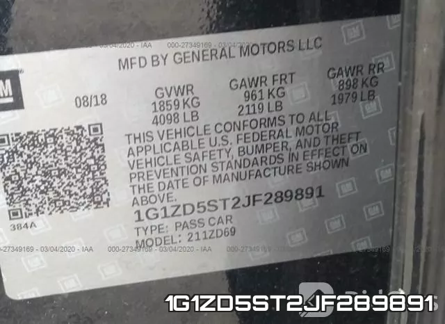 1G1ZD5ST2JF289891 фото 10