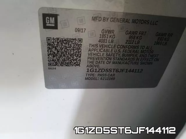 1G1ZD5ST6JF144112 фото 2