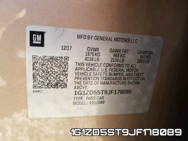 1G1ZD5ST9JF178089 фото 2