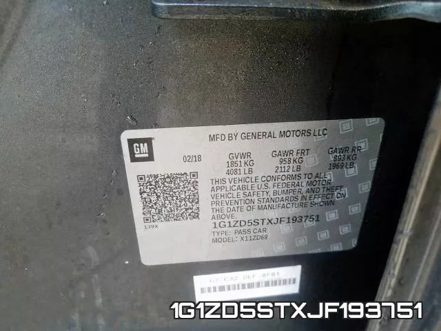 1G1ZD5STXJF193751 фото 2