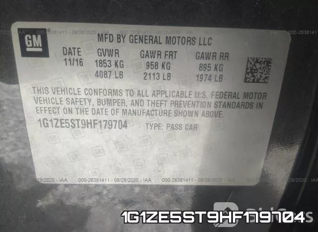 1G1ZE5ST9HF179704 фото 10
