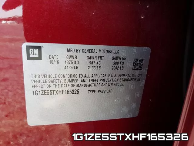 1G1ZE5STXHF165326 фото 2