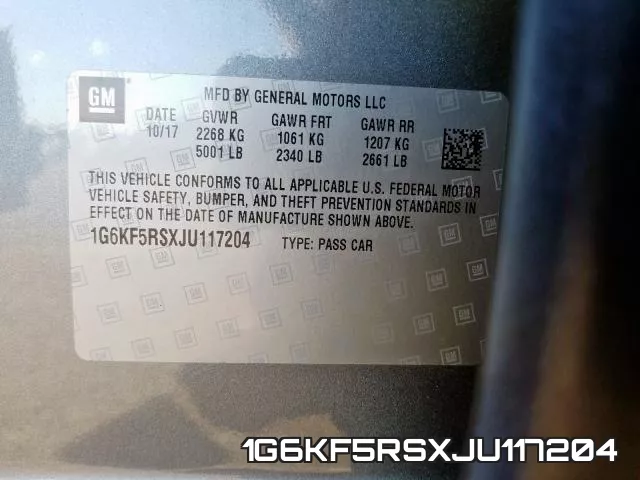 1G6KF5RSXJU117204 фото 2
