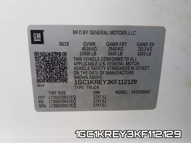 1GC1KREY3KF112129 фото 2