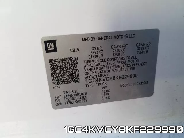 1GC4KVCY8KF229990 фото 2