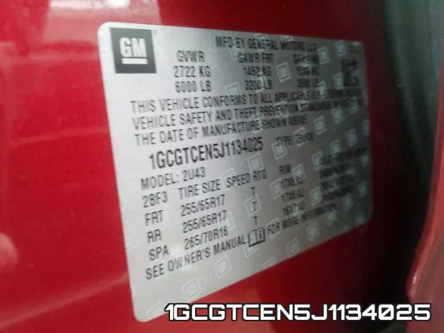 1GCGTCEN5J1134025 фото 2