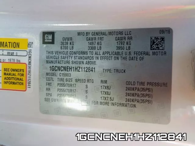 1GCNCNEH1HZ112841 фото 2