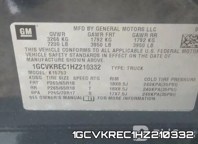 1GCVKREC1HZ210332 фото 10