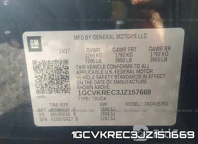 1GCVKREC3JZ157669 фото 10