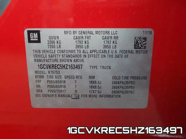 1GCVKREC5HZ163497 фото 2
