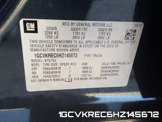 1GCVKREC6HZ145672 фото 2