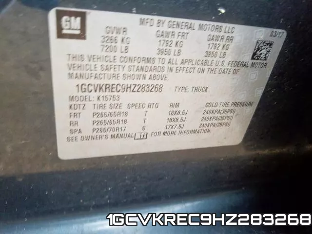 1GCVKREC9HZ283268 фото 2