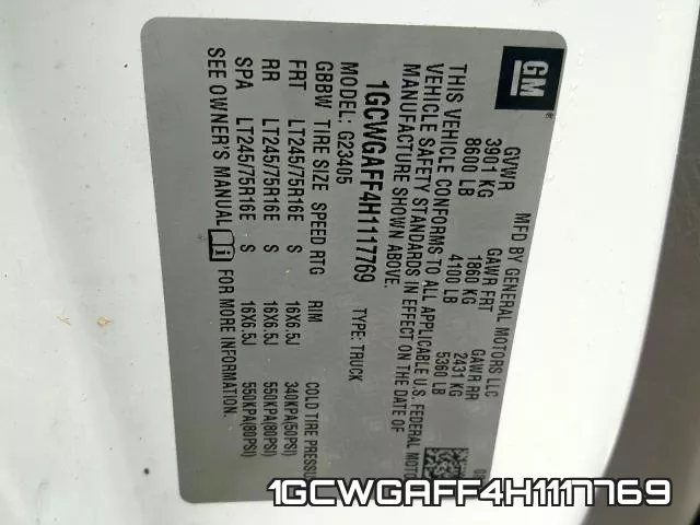 1GCWGAFF4H1117769 фото 2
