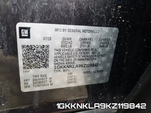 1GKKNKLA9KZ119842 фото 2