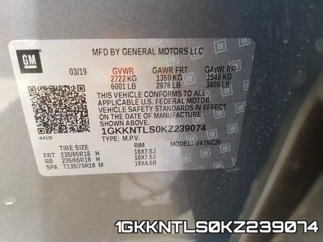 1GKKNTLS0KZ239074 фото 2