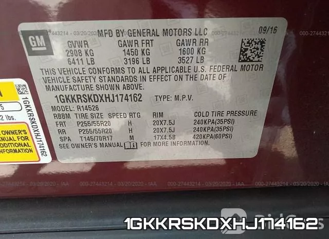 1GKKRSKDXHJ174162 фото 10