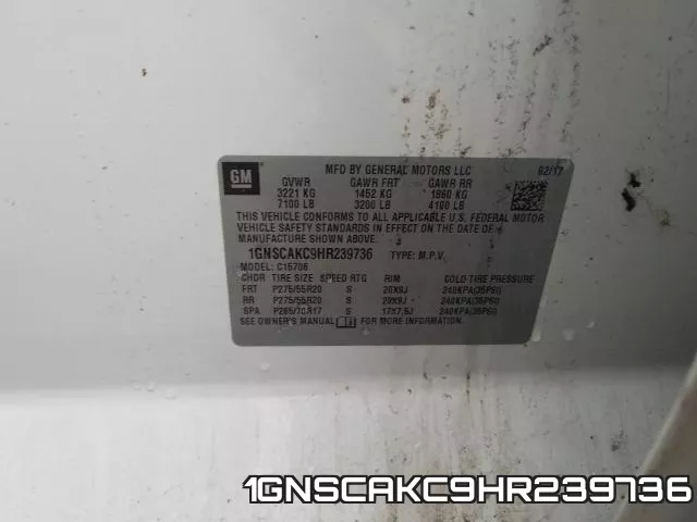 1GNSCAKC9HR239736 фото 2