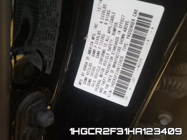 1HGCR2F31HA123409 фото 2