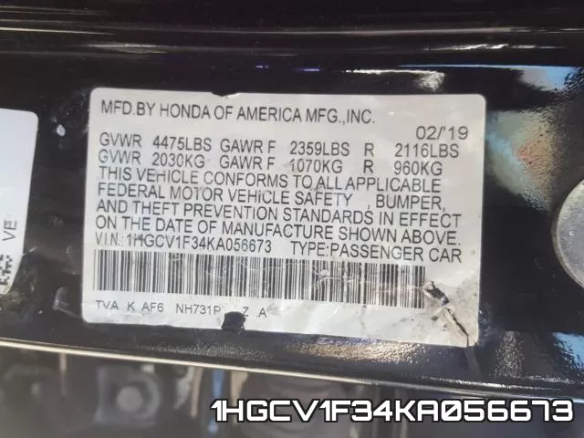 1HGCV1F34KA056673 фото 2