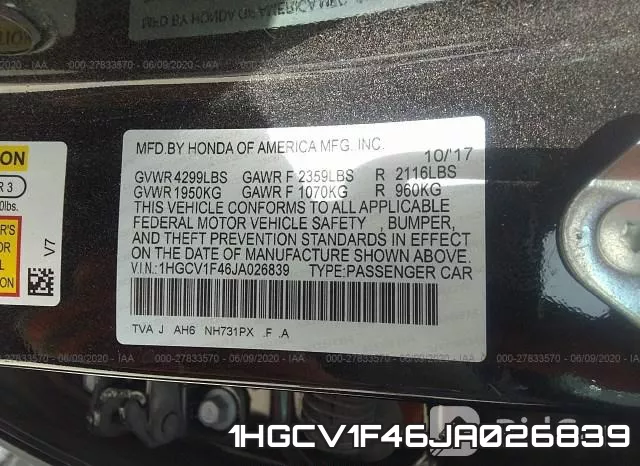 1HGCV1F46JA026839 фото 10