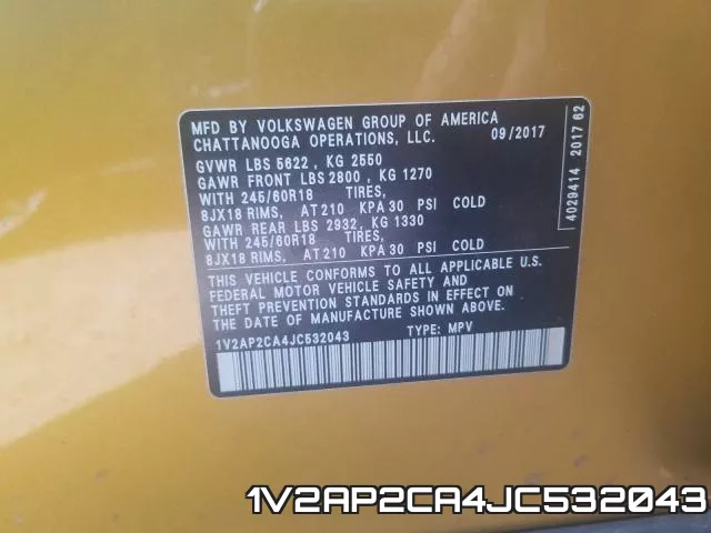 1V2AP2CA4JC532043 фото 2