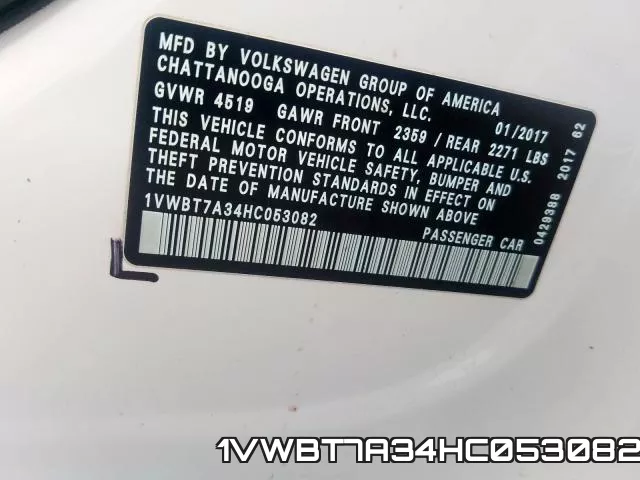 1VWBT7A34HC053082 фото 2