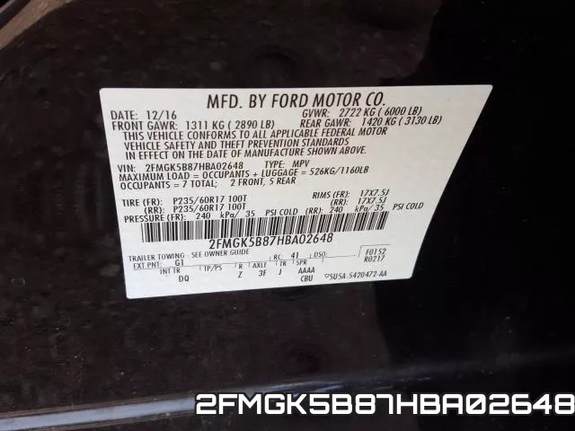 2FMGK5B87HBA02648 фото 2