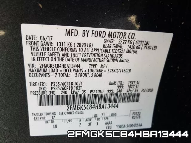 2FMGK5C84HBA13444 фото 2