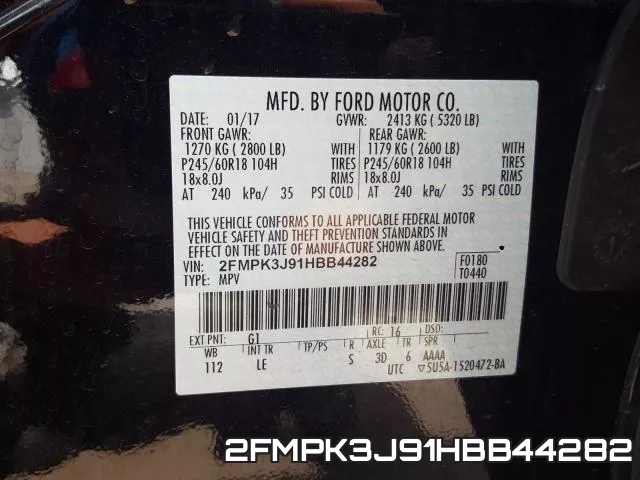 2FMPK3J91HBB44282 фото 2