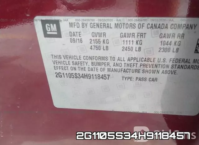 2G1105S34H9118457 фото 10