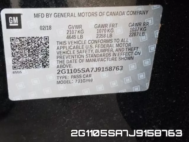 2G1105SA7J9158763 фото 2
