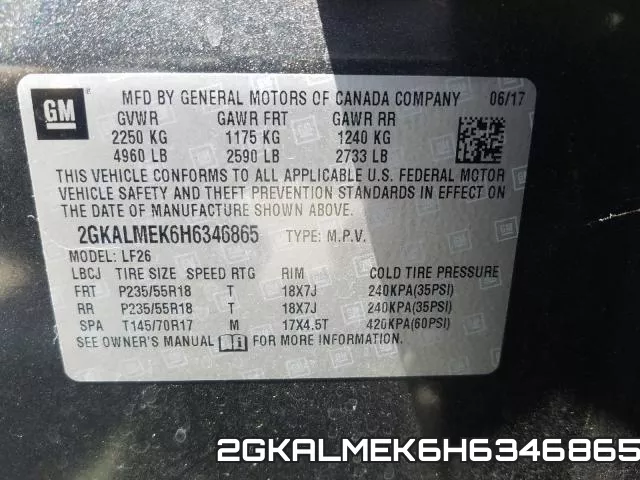 2GKALMEK6H6346865 фото 2