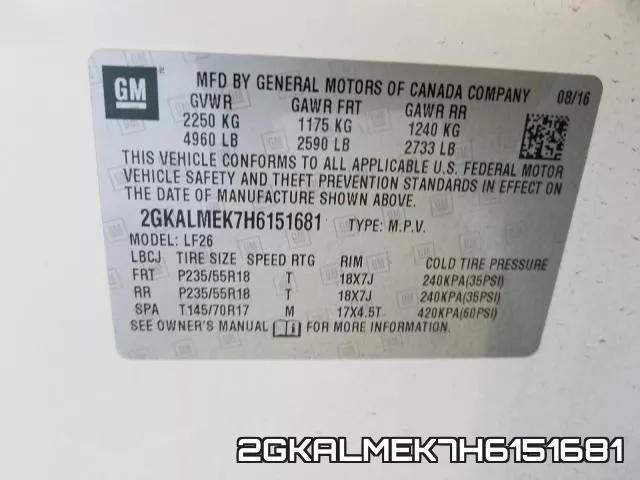 2GKALMEK7H6151681 фото 2