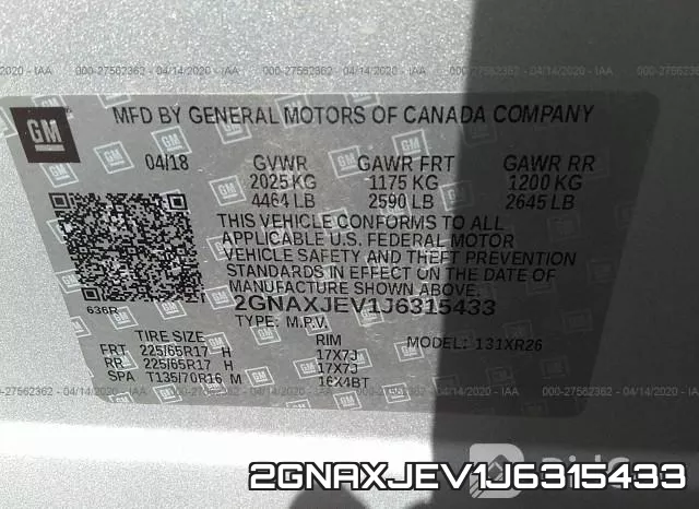 2GNAXJEV1J6315433 фото 10