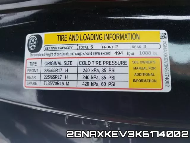 2GNAXKEV3K6174002 фото 2