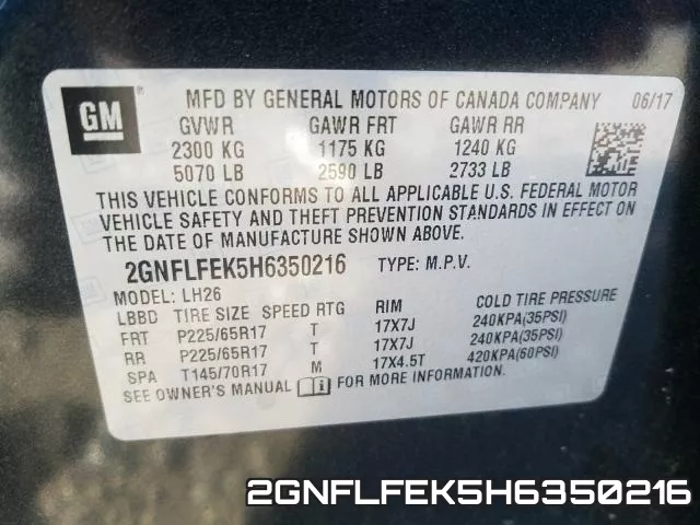 2GNFLFEK5H6350216 фото 2