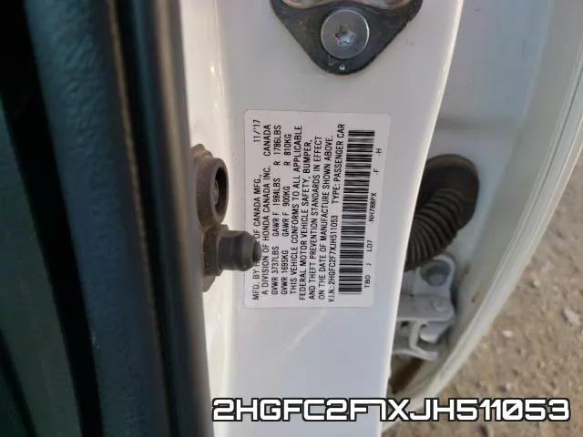2HGFC2F7XJH511053 фото 2