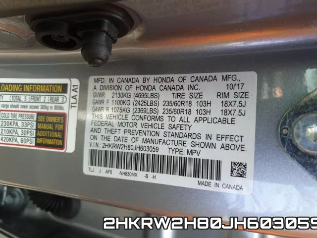2HKRW2H80JH603059 фото 2