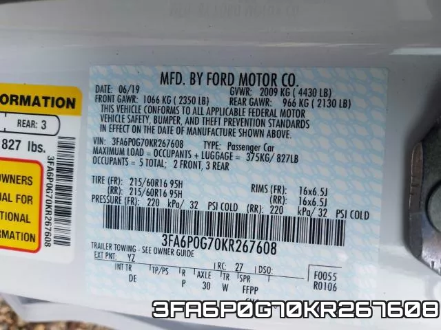 3FA6P0G70KR267608 фото 2