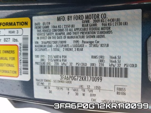 3FA6P0G72KR170099 фото 2