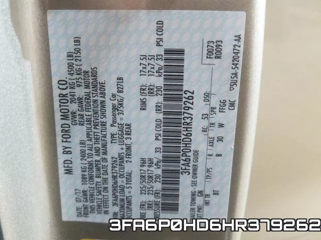 3FA6P0HD6HR379262 фото 2