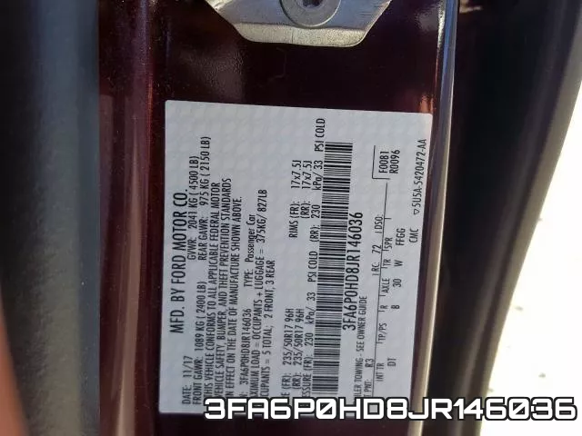 3FA6P0HD8JR146036 фото 2