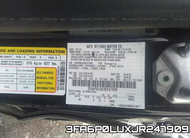 3FA6P0LUXJR247909 фото 10