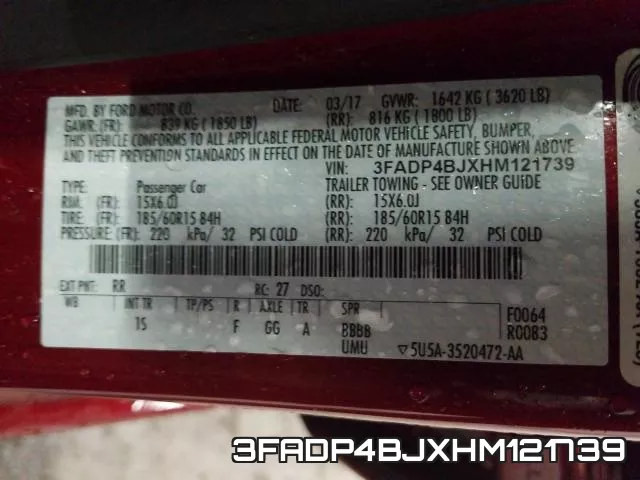 3FADP4BJXHM121739 фото 2