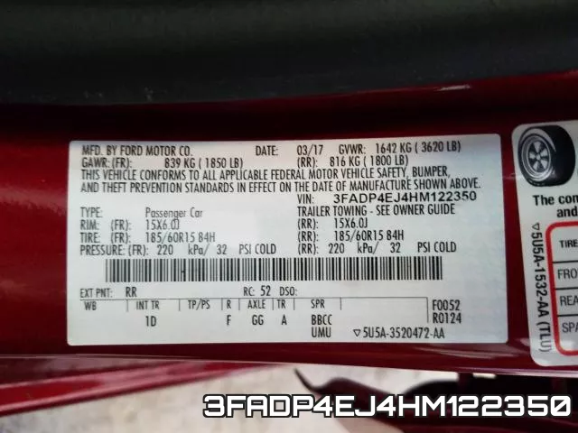 3FADP4EJ4HM122350 фото 2
