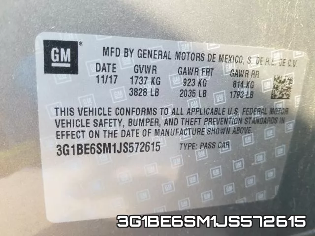 3G1BE6SM1JS572615 фото 2